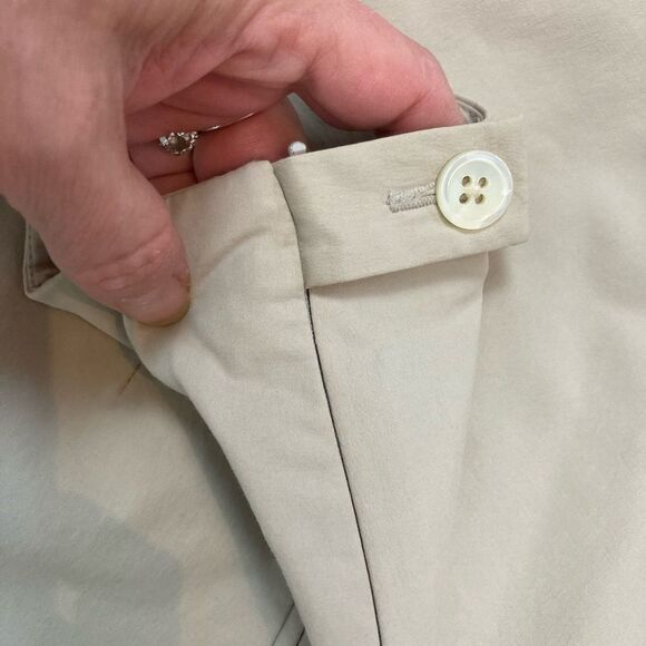 Real Clothes from Saks Fifth Avenue Stylish Cream Slim Pants side zip - Picture 8 of 10